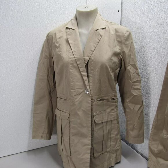 NEW BITTE KAI RAND Womens Cotton Twill Pant and Jacket Set Size M Beige - Picture 5 of 15